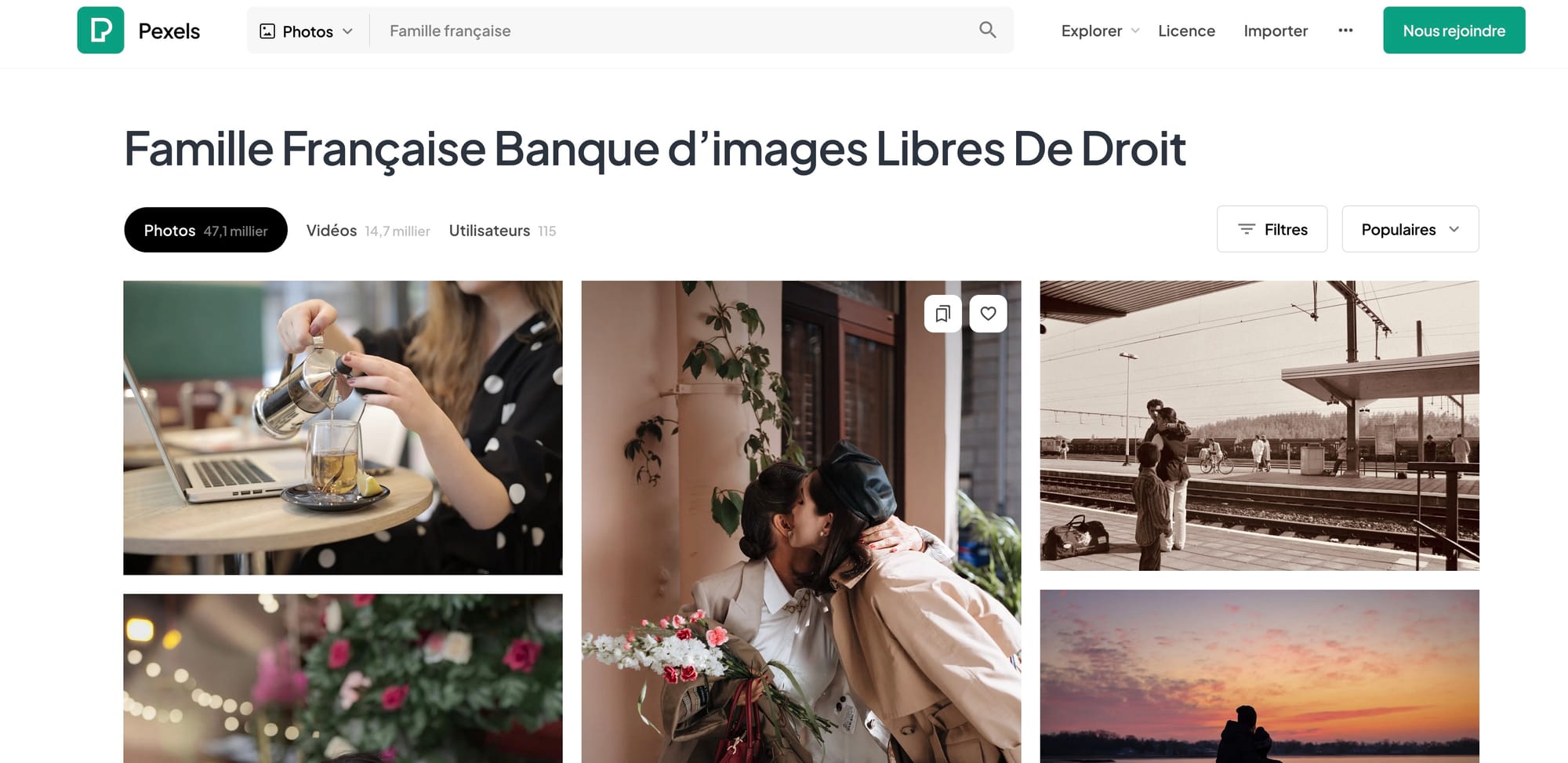 Recherche famille française sur Pexels 