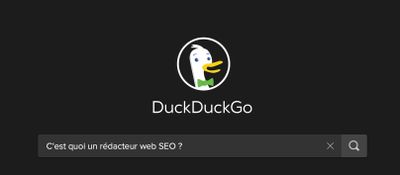 C'est quoi un rédacteur web SEO demandé à un moteur de recherche (DuckDuckGo)