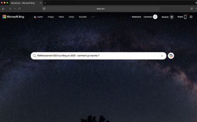 Recherche sur Bing "référencement SEO sur Bing en 2025"