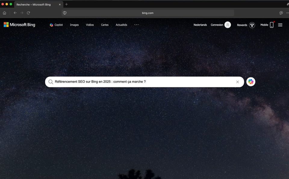 Recherche sur Bing "référencement SEO sur Bing en 2025"