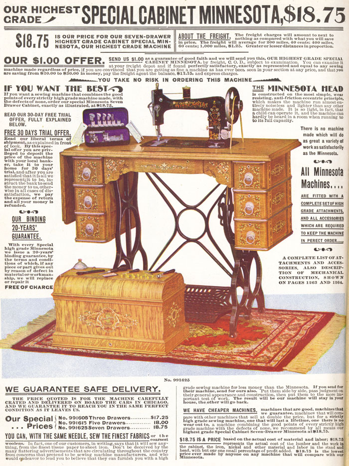 Sewing machine, Sears, 1900