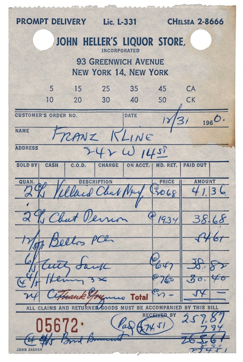 Franz Kline
Receipt
Dec. 31, 1960
