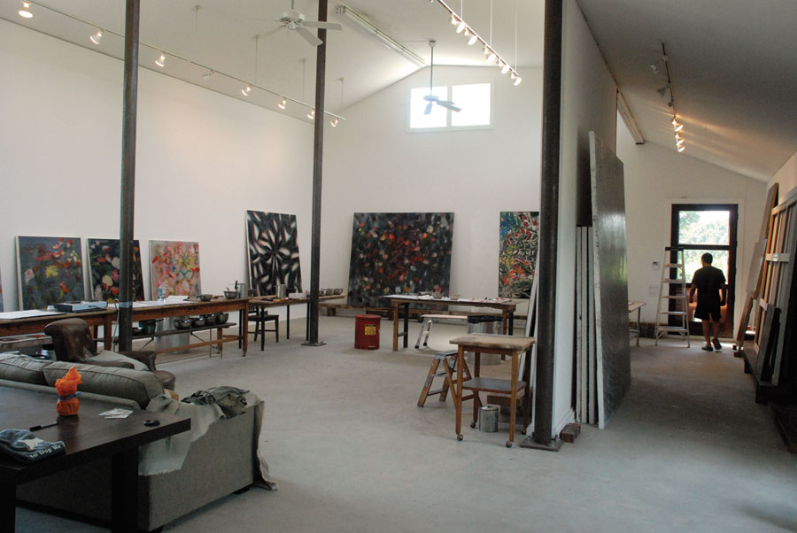 “All I really need is the room to work—I don’t even need plumbing. When I found out I had to get a variance [for plumbing], I thought, ‘you know what, who needs it? I’ll just skip it.’ I mean, nature is my bathroom.”<br /><br />

Ross Bleckner, Sagaponack, Long Island, New York