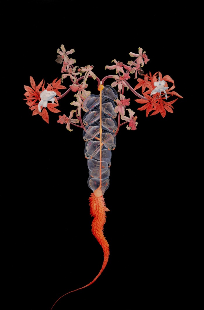 Shaped by Reaction
Acrylic on maple panel, 49