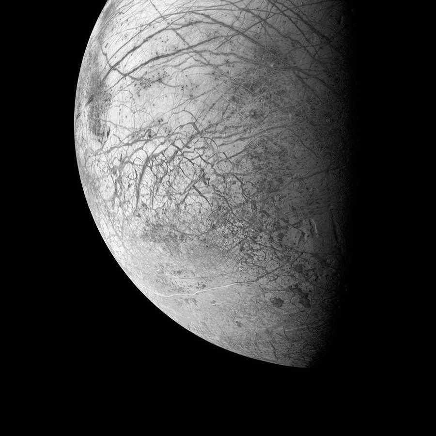 Michael Benson, <i>Europa, Jupiter’s Ocean Moon, Galileo, March 29, 1998</i>, 2003
Courtesy Michael Benson/Hasted Kraeutler