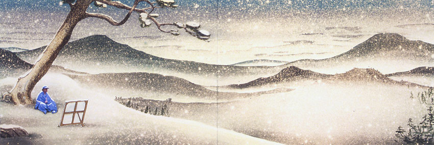 Whiteout, 2006, ink on paper with digitized image, 26 x 76 inches