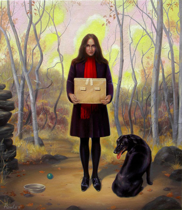 Terry Rowlett, Woman with Dog, 2005, 31x27