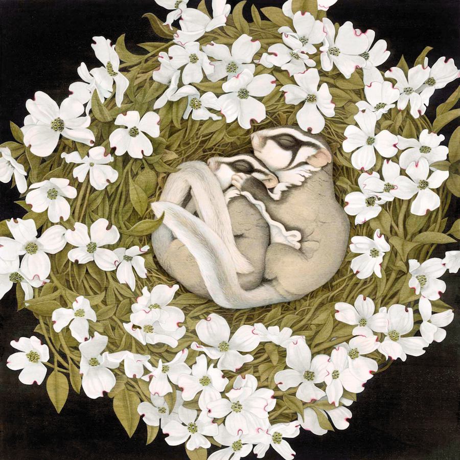 Oxytocin
Acrylic on maple panel, 18.5