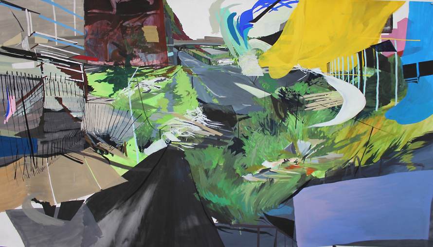 “Empire,” 2010, acrylic gouache and Flashe on Tyvek, 60 x 106 inches