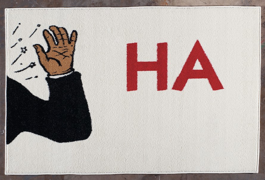 Mark Mothersbaugh, selection from his rug series, HA, 2004.