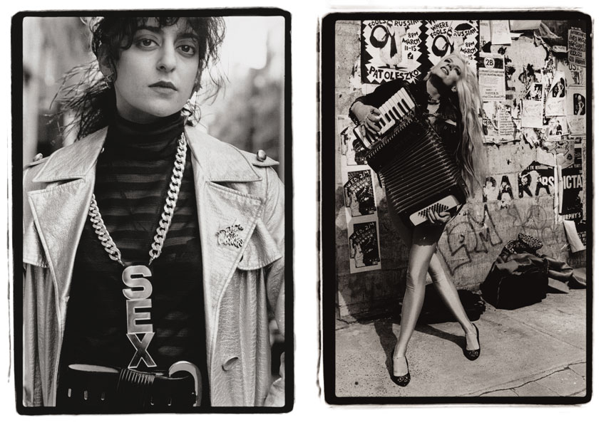 Pia Guccione, 8th Street and University Place, 1988; Phoebe Lègére Accordion, 10th Street and Avenue B, 1987