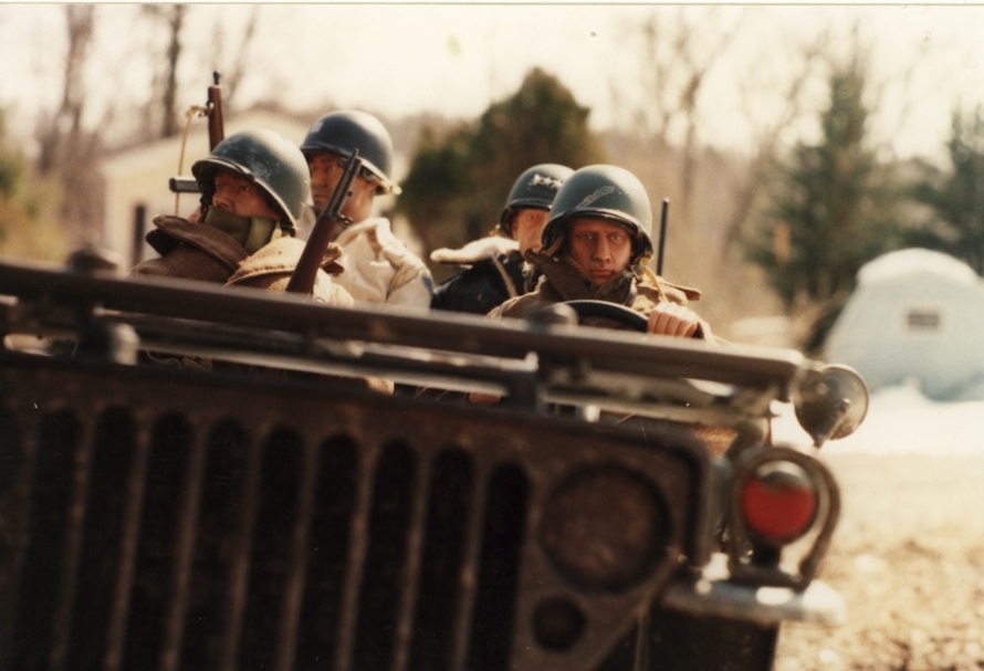 General Patton comes to Marwencol to inspect the troops.
Photo by Mark E. Hogancamp. Courtesy of The Cinema Guild.