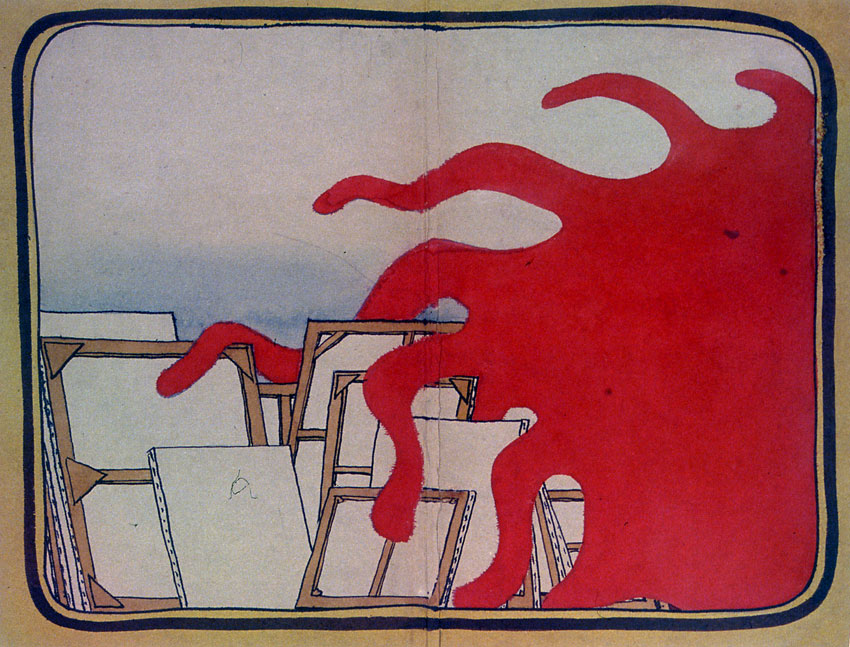 Red Blob, 2005, ink on paper, 10 x 13 inches