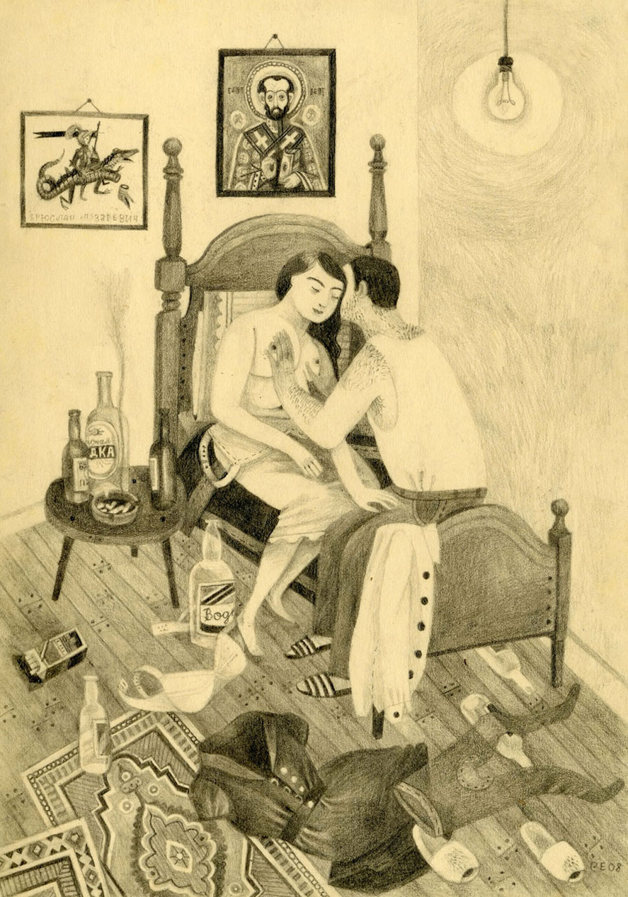 <i>Lucky Green Dress</i>
Graphite on paper, 4.75