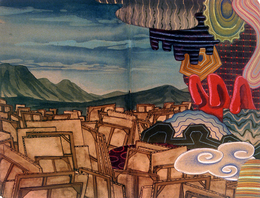 Encroaching Shapes, 2006, ink on paper, 10 x 13 inches