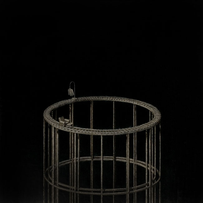 Me and the man
Encaustic wax on panel (15