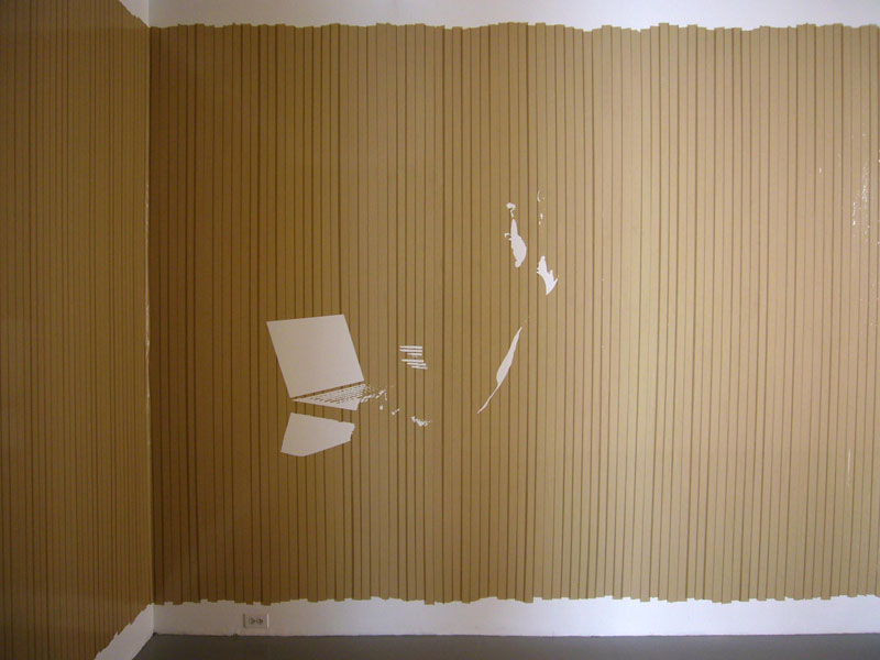 From the Man at Computer series, 2007<br />
Packing tape on paper
