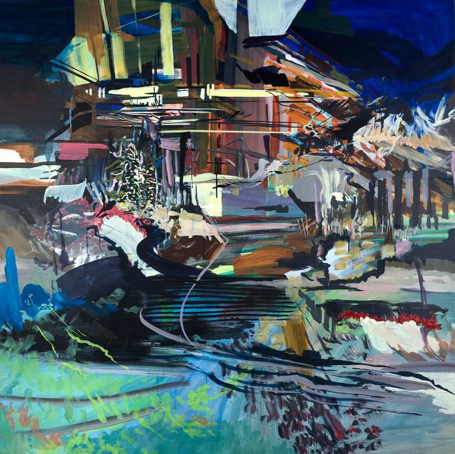 “Reshape,” 2012, Flashe and latex on panel, 60 x 60 inches