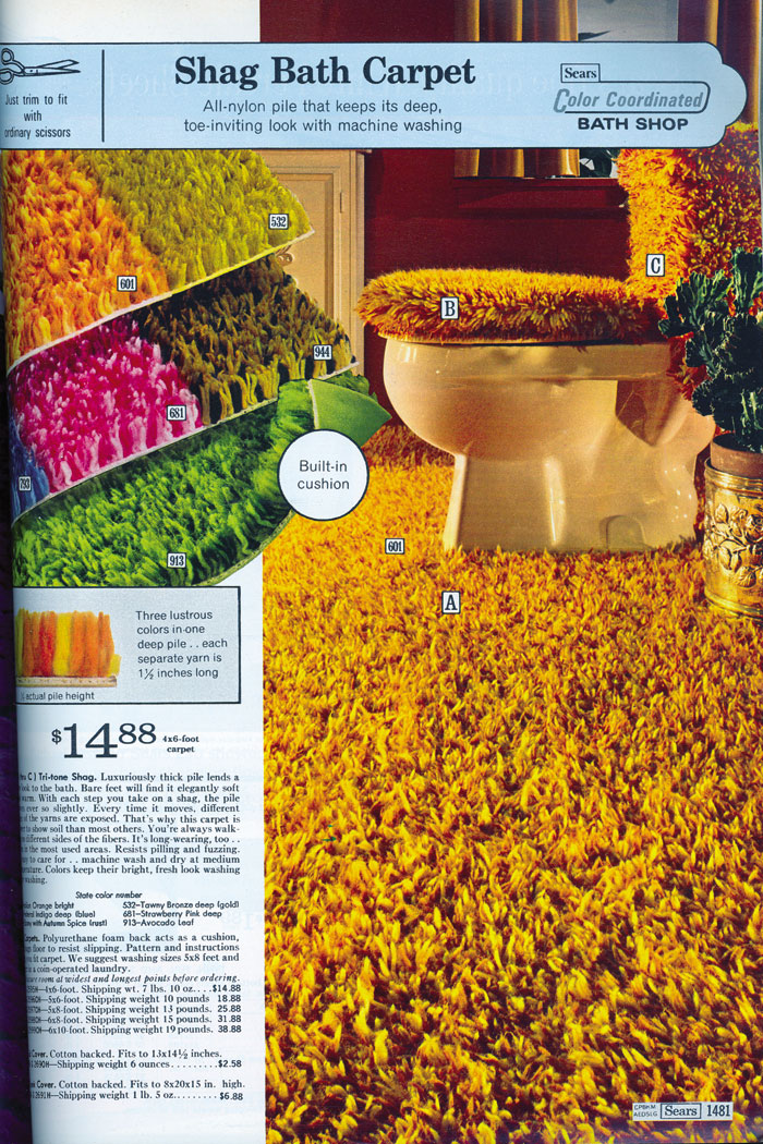 Shag bath carpet, Sears, 1971