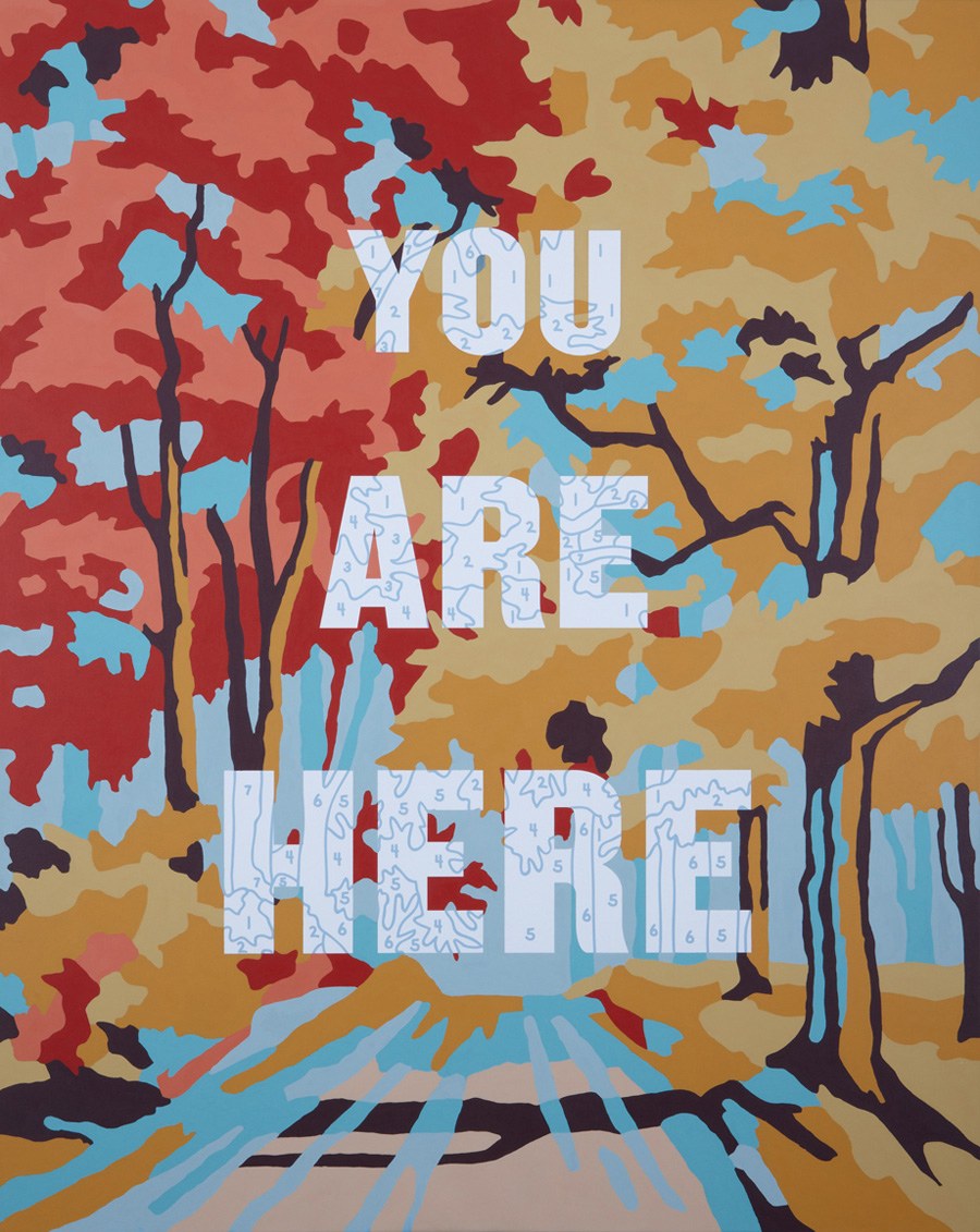 Trey Speegle (1960-)
You Are Here, 2010 
Acrylic paint and archival pigment on canvas
60