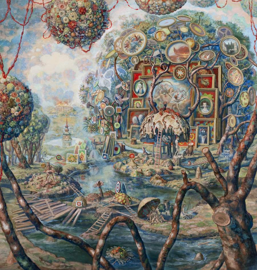 Julie Heffernan
Self Portrait Setting Up Camp
2010
oil on canvas
63 x 60 inches