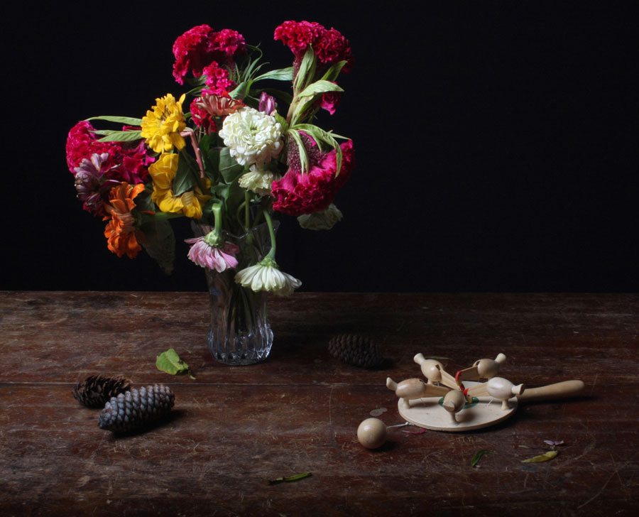 Still Life With Chicken Game & Flowers
