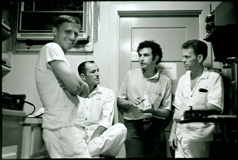 Glenn Gustofson (life: murder), Don Moss (life: habitual), the author, James Renton (11 years: burglary), Walls prison darkroom, 1969