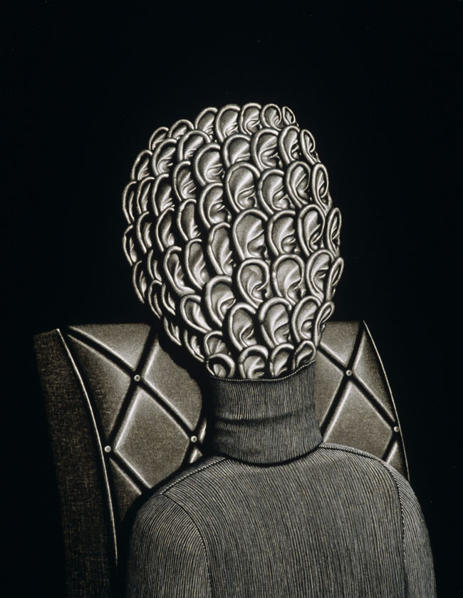 I'm all ears 
Wax on illustration board (18