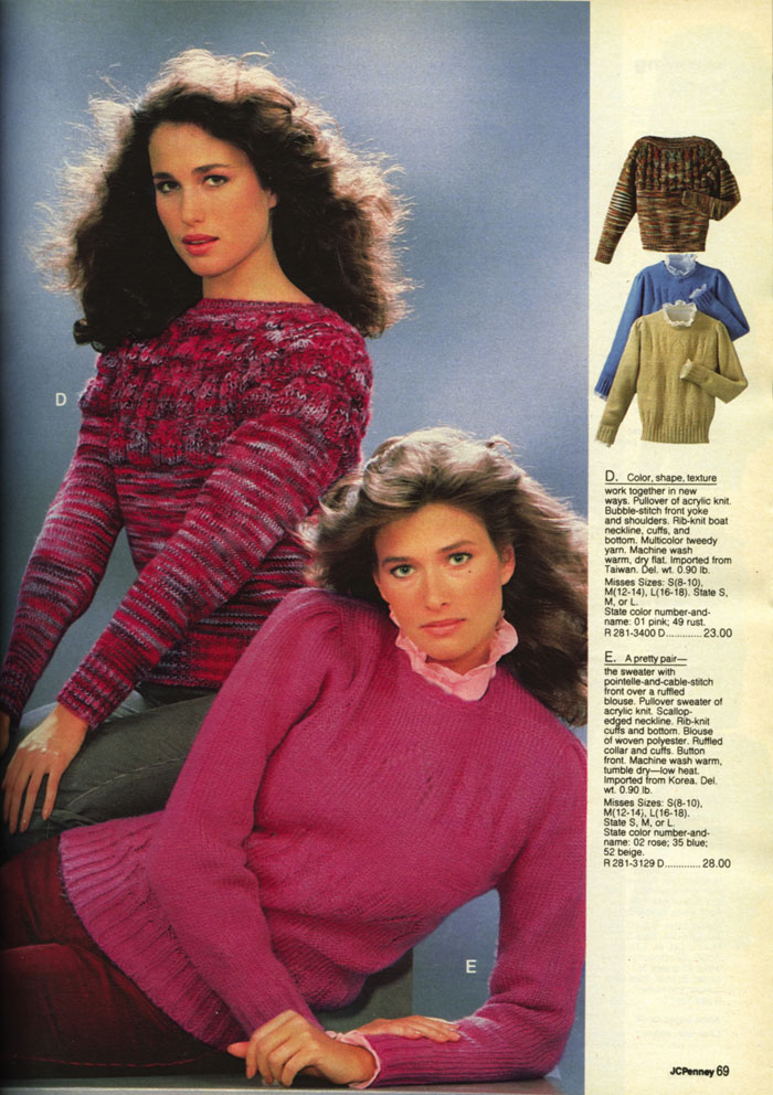 Andie Macdowell, J.C. Penney, 1982