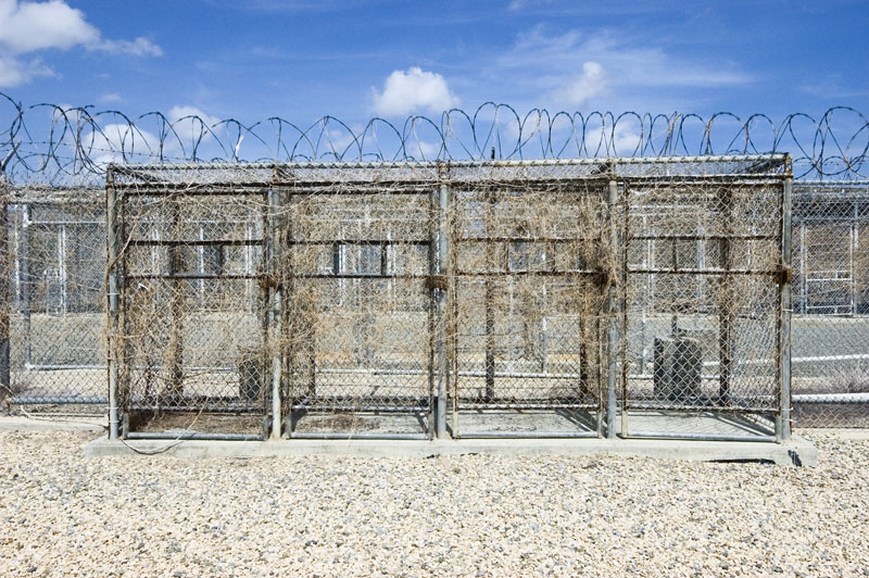 Abandoned shower stalls, Camp X-ray, Guantanamo, Cuba