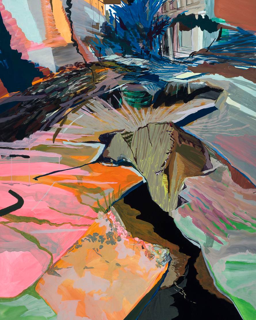 “Two Directions,” 2012, Flashe and latex on panel, 48 x 48 inches