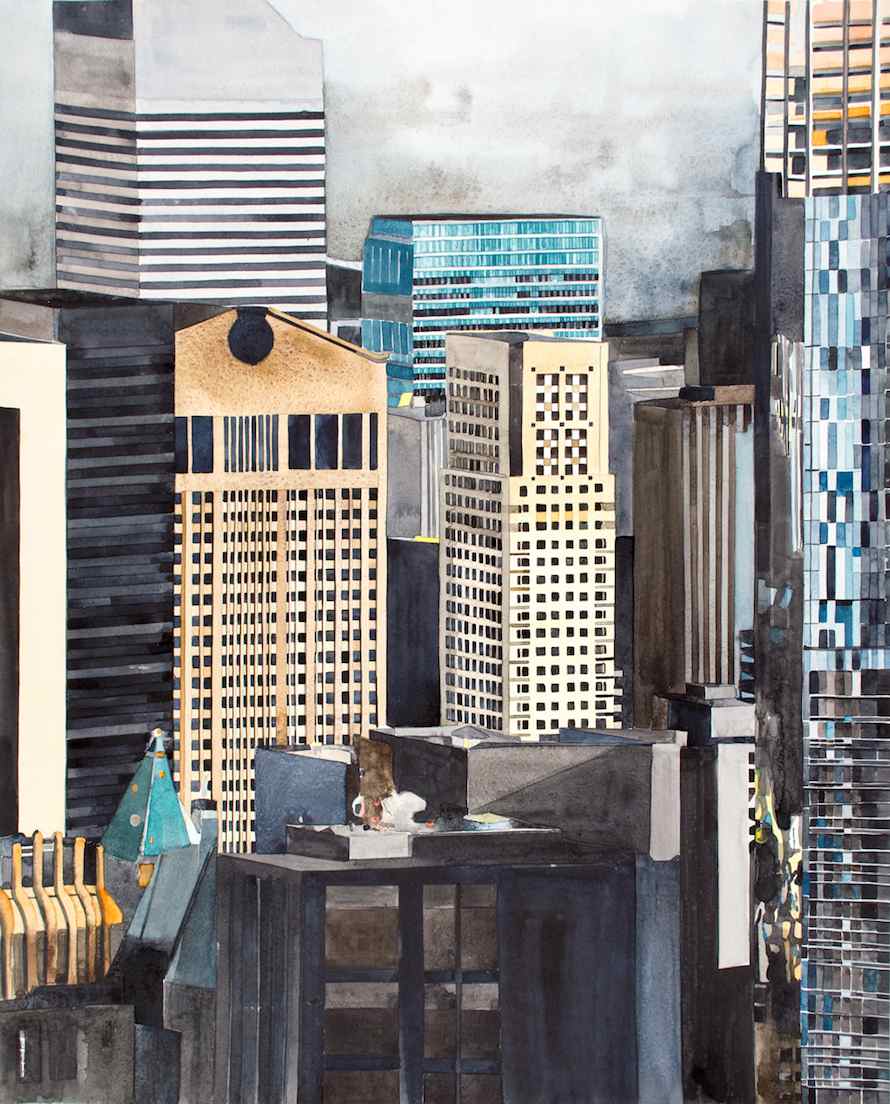 Amy Park, 1200' #1, 2014, watercolor on stretched paper, 60 x 48 in.