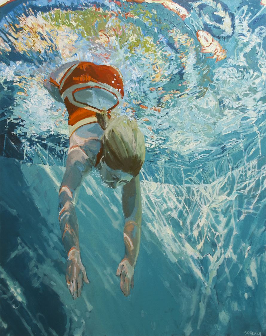 Dive immerse, 48x60”, oil on canvas