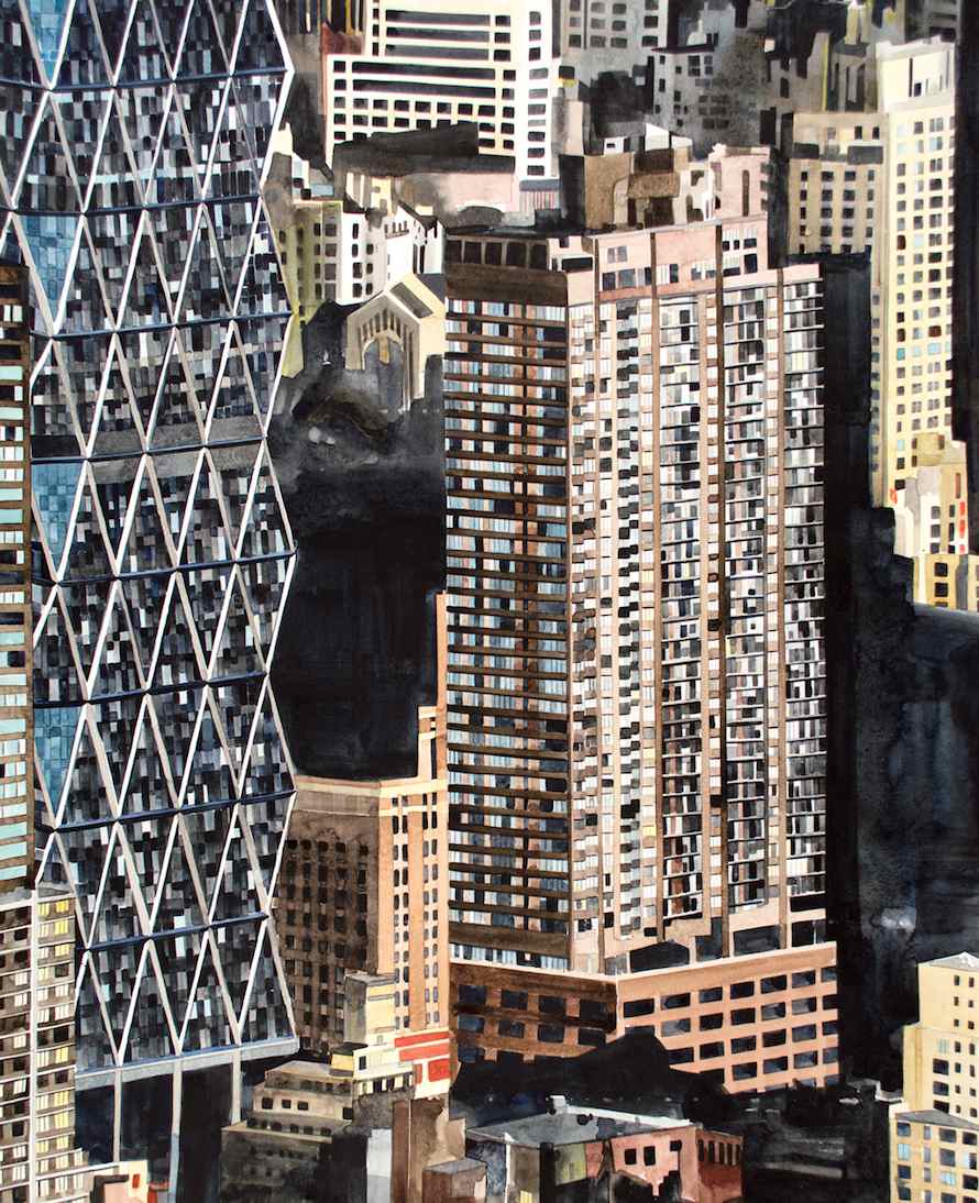 Amy Park, 1200' #3, 2014, watercolor on stretched paper, 60 x 48 in.