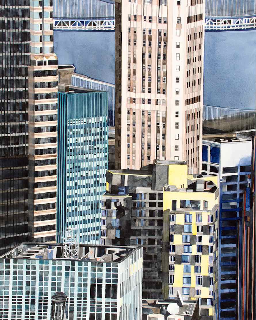 Amy Park, 1200' #5, 2014, watercolor on stretched paper, 60 x 48 in.