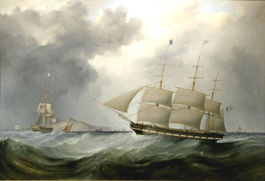 Samuel Walters (1811-1882), American Packet Champlain, on Approach to Liverpool, 1838. Oil on canvas, 33 x 48 inches.