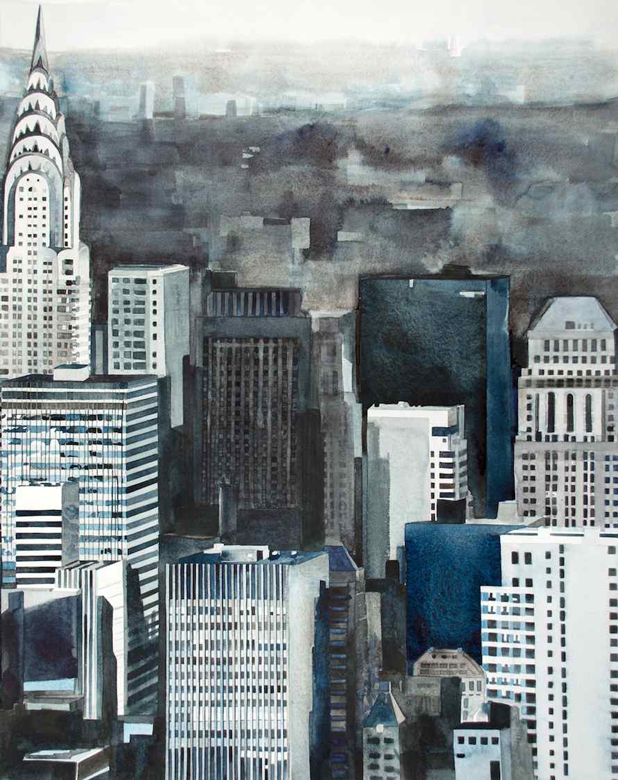 Amy Park, 1200' #9, 2014, watercolor on stretched paper 60 x 48 in.