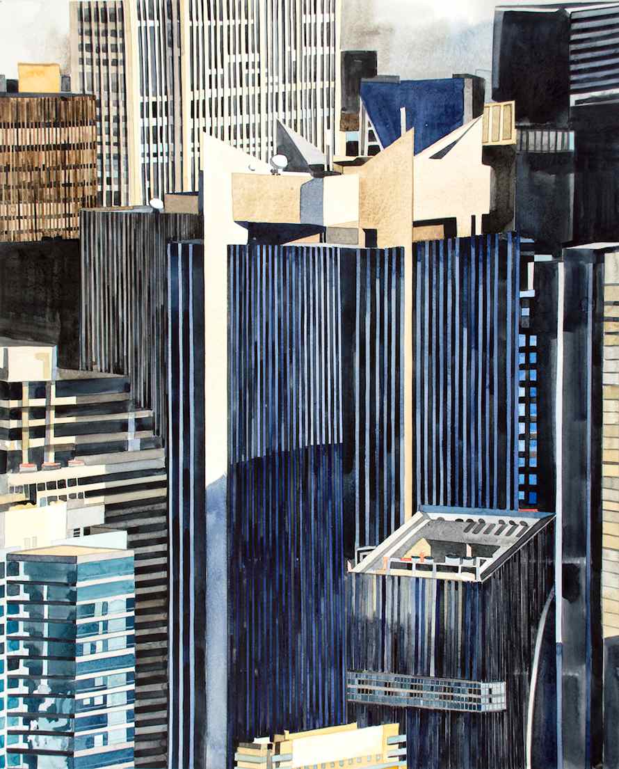 Amy Park, 1200' #2, 2014, watercolor on stretched paper 60 x 48 in.