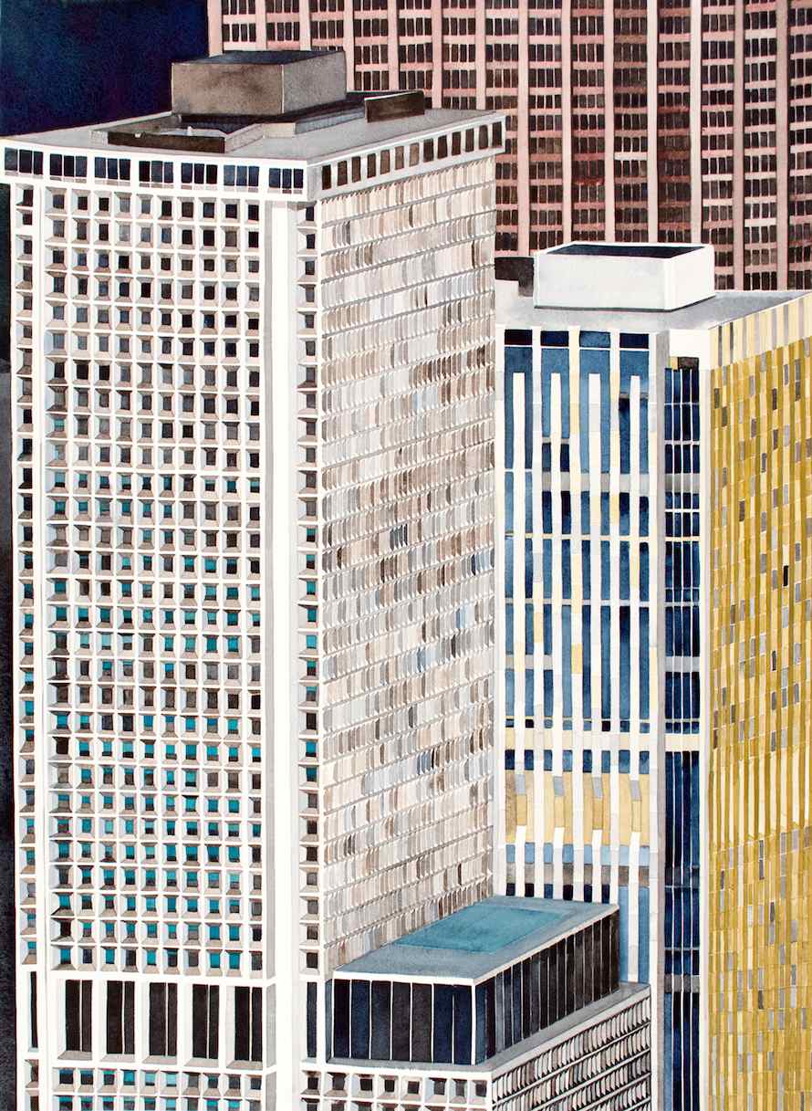 Amy Park, 1200' #8, 2014, watercolor on stretched paper 60 x 48 in.