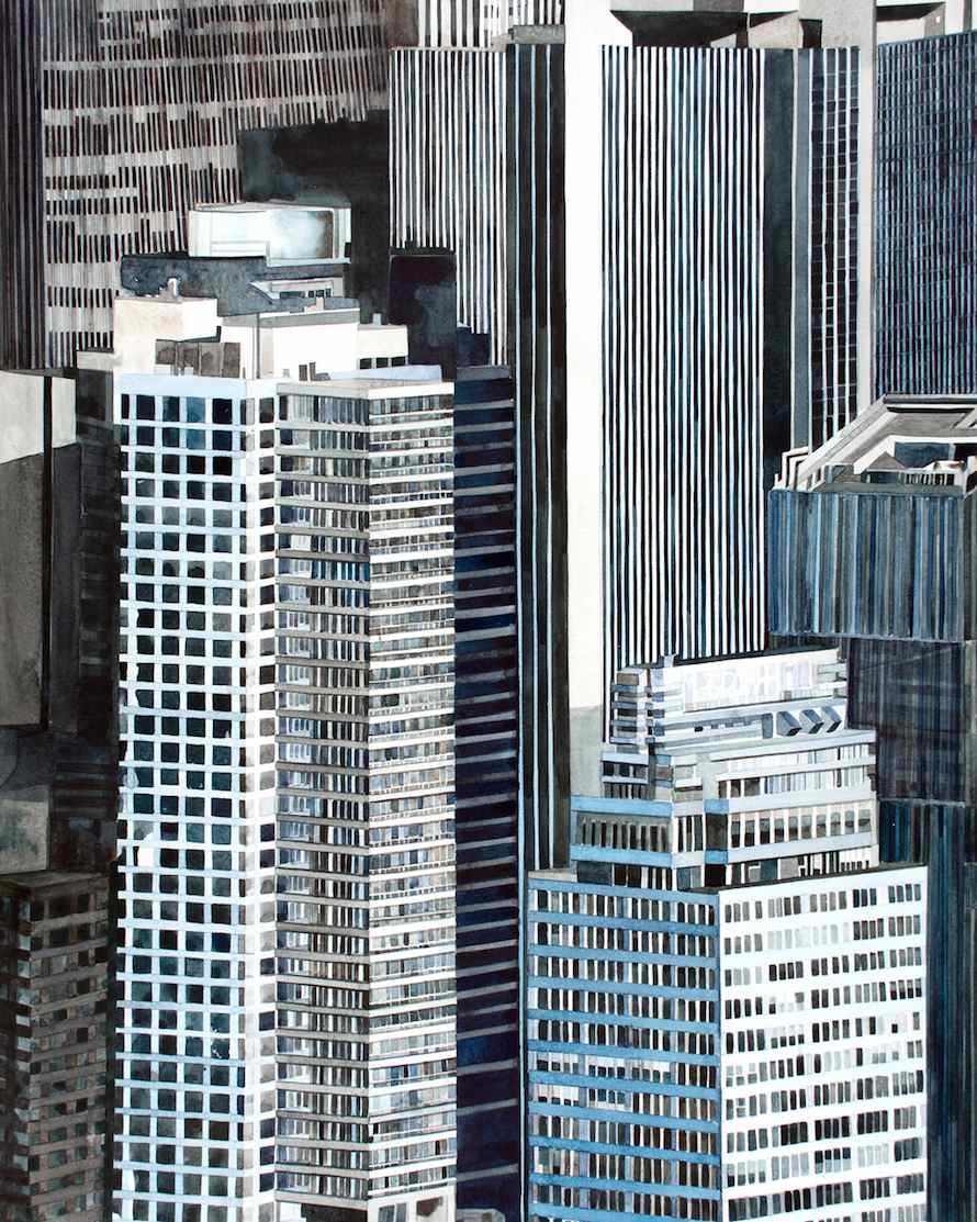 Amy Park, 1200' #7, 2014, watercolor on stretched paper 60 x 48 in.