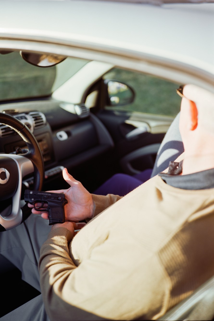 Fred in His New Smart Car, Hickory, NC.
