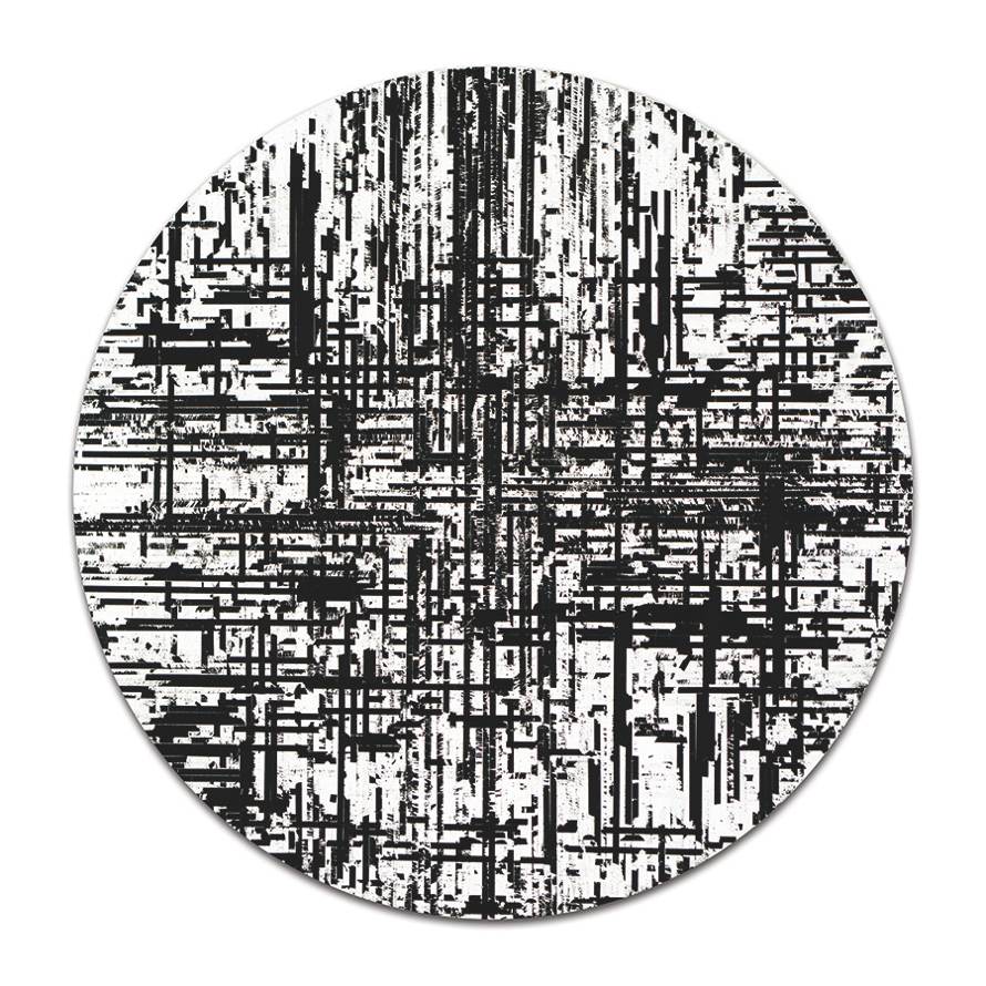Abscissa, Magnetic Cassette Tape Coating on Panel, 20” Diameter, 2014