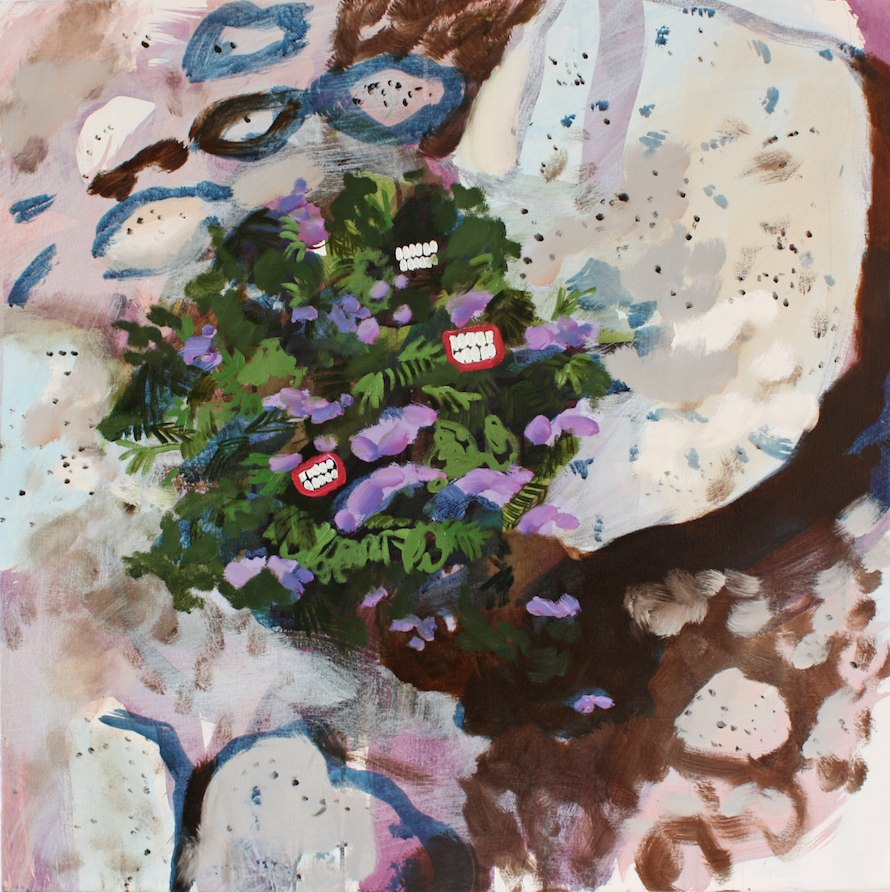 Yosemite Wildflowers 3 (Teeth), 2014. Oil and acrylic on canvas, 30 x 30 inches. From the series 