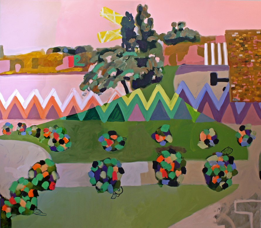 I slept, but my heart was awake, 2012. Oil and acrylic on canvas, 84 x 103 inches. From the series 