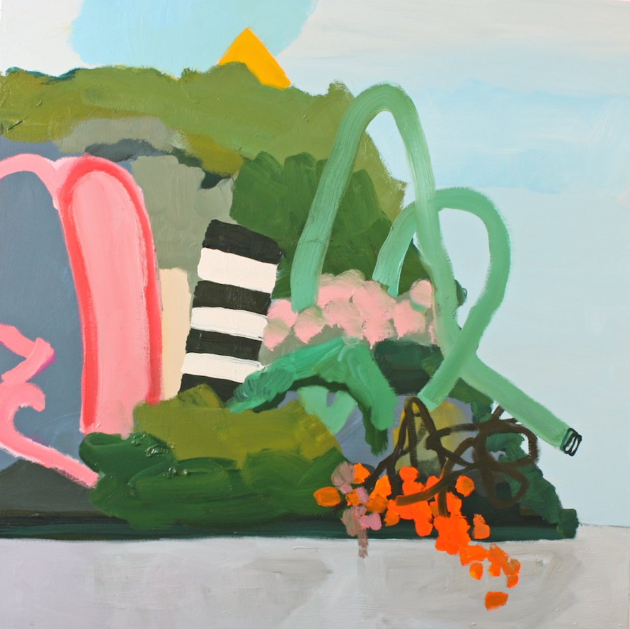 We Were Made to Cross That Line, 2011. Acrylic and oil on canvas, 40 x 40 inches. From the series 