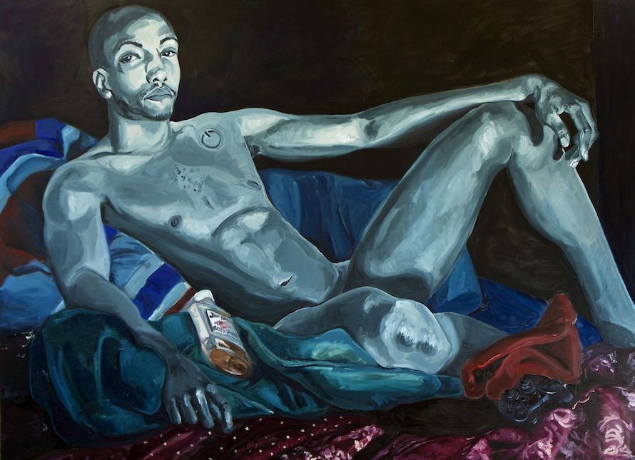 Jerome, 2014, oil on canvas, 54 x 74 inches, copyright © Jordan Casteel.
