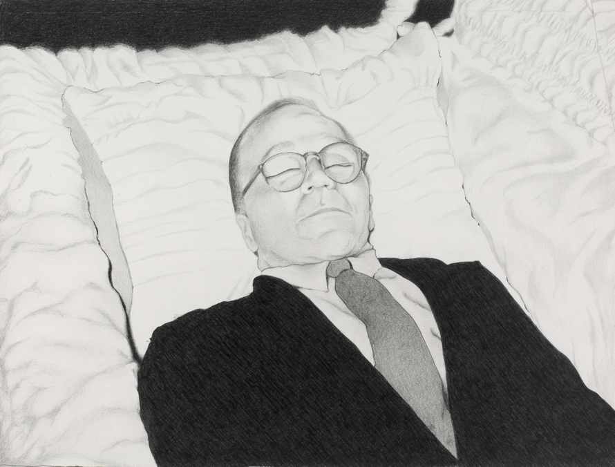 Dead Man, 2013, graphite on paper, 14 1/2