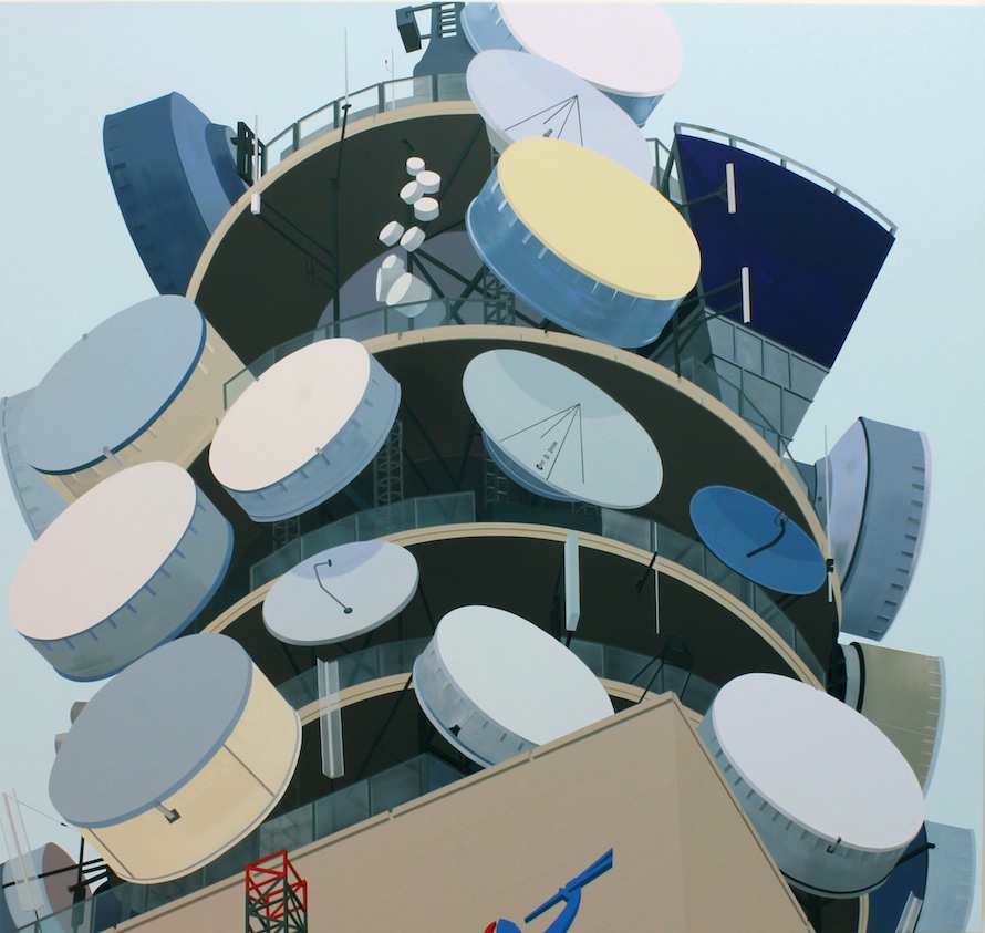 BT Tower Birmingham, UK, 2010, acrylic and enamel on dibond, 54 x 57 in. Courtesy the artist and Peter Blum Gallery, New York.