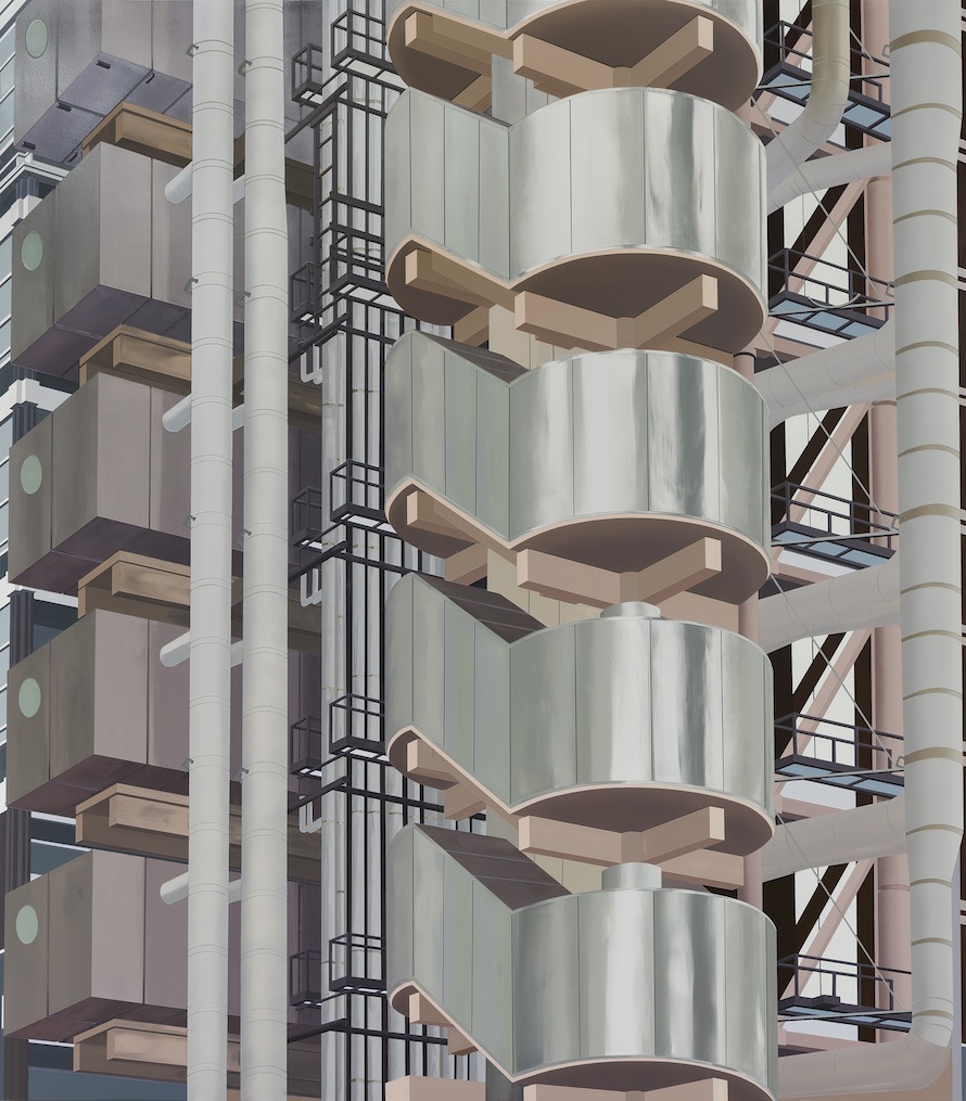 Lloyd's of London, 2014, acrylic on dibond panel, 68 x 59 1/2 x 2 in. (172.7 x 151.1 x 5.1 cm). Courtesy the artist and Peter Blum Gallery, New York. Photo credit: Etienne Frossard.