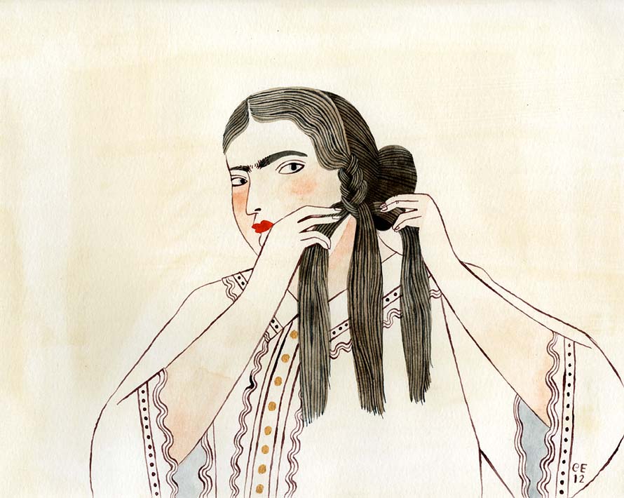 Fate No. 2, gouache and ink on paper, 8 x 10 inches